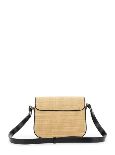 Apc 'grace Small' Beige Shoulder Bag With Clasp Closure And Adjustable Leather Strap In Leather Woman