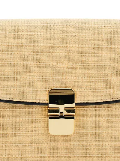 Apc 'grace Small' Beige Shoulder Bag With Clasp Closure And Adjustable Leather Strap In Leather Woman