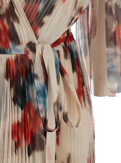Philosophy Di Lorenzo Serafini Multicolor Long Dress With All-over Floral Print In Tech Fabric Woman