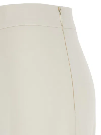 Twinset Beige Pants With Logo Pendant And Side Zip Closure In Tech Fabric Woman