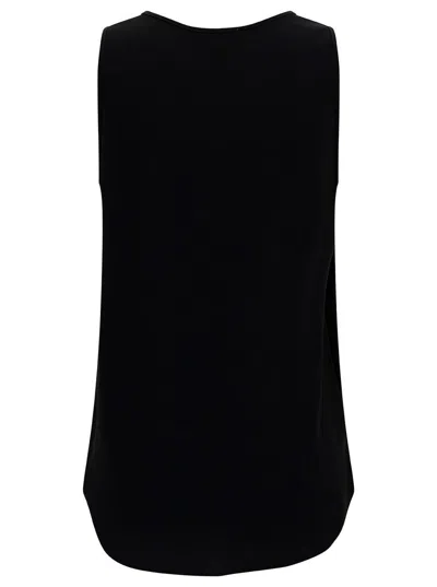 P.a.r.o.s.h Black Tank Top With Plunging U Neckline In Polyamide Woman In Black