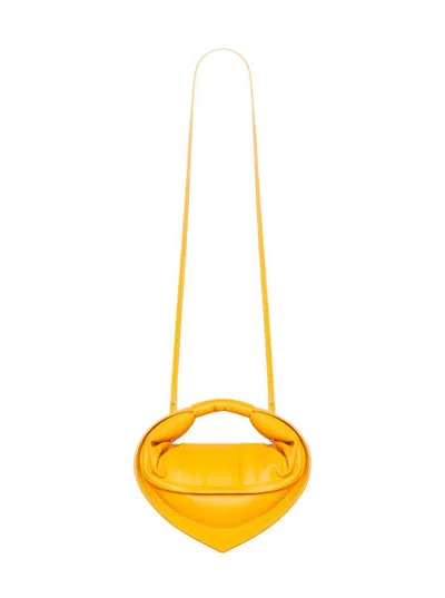 Federico Cina 'tortellino' Yellow Mini Handbag With Adjustable And Removable Shoulder Strap And Logo Lettering On 