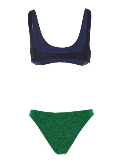 Oseree 'lumiere Sporty' Multicolor Bi-color Bikini Set In Tech Fabric Woman