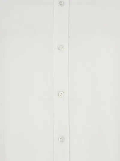 Pinko White Shirt With Classic Collar And Chest Pocket In Cotton Woman
