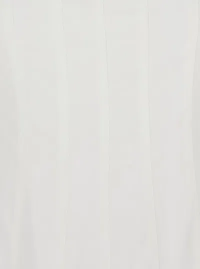 Jacquemus La Robe Agave White Sleeveless Long Dress With Square Neck And Flared Hem In Cotton Blend Woman In Neutral