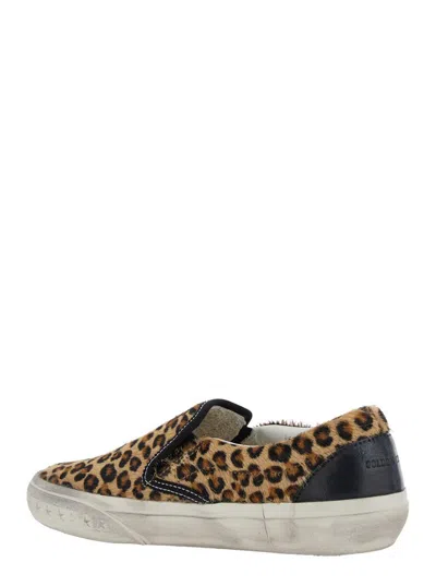 Golden Goose Brown Low Top Sneakers With Embossed Logo On The Heel And All-over Leopard Motif In Leather Woman