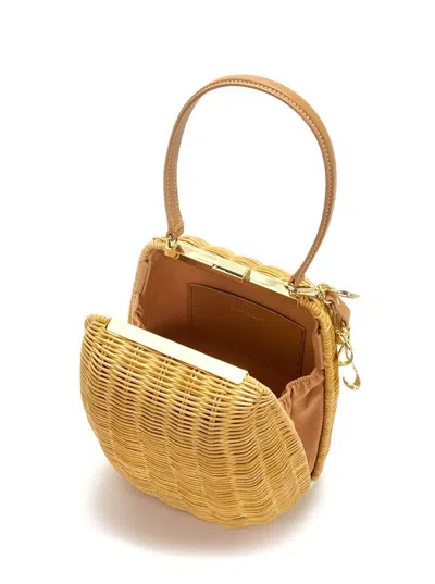 Self-portrait Brown Handbag With Removable Shoulder Strap And Keychain Detail In Tech Fabric Woman