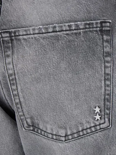 Icon Denim Grey Jeans With Wide Leg And Logo Patch On The Rear In Denim Woamn