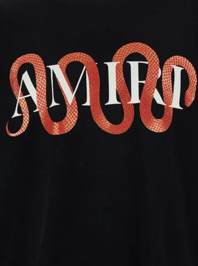 Amiri Mens Snake Oversized Short-sleeve Cotton-jersey T-shirt Black