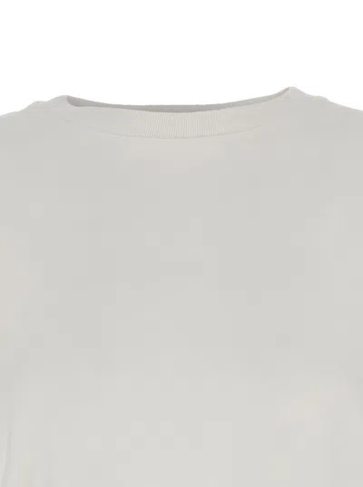 Agolde 'runa' White Crewneck T-shirt With Dropped Shoulders In Cotton Woman