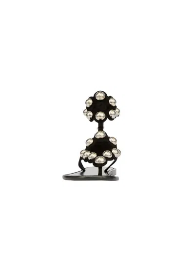 Isabel Marant 'velvet' Black Sandals With Jewels And Decorative Studs In Leather Woman