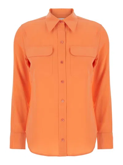 Equipment Slim Signature Long-sleeve Silk Shirt