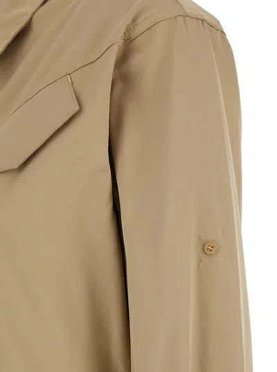 Federica Tosi Beige Jumpsuit With Patch Pockets On The Chest And Belt Loops On The Waist In Fabric Woman