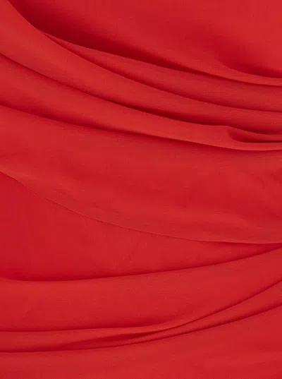Jacquemus 'la Robe Castagna' Red Dress With Ruched Detail And Rear Cut-out In Red