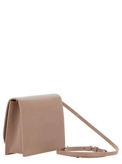 Dolce & Gabbana 'dg Logo Bag' Beige Crossbody Bag In Leather Woman