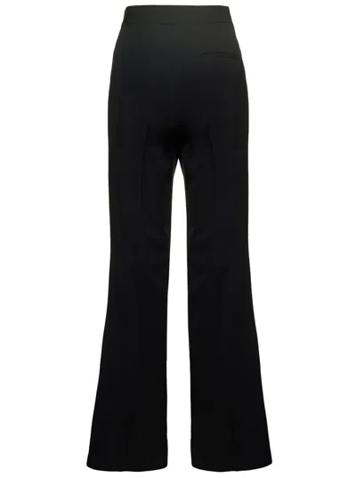 Stella Mccartney Black Flare Pants With Concealed Closure In Stretch Wool Woman