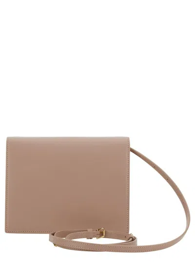 Dolce & Gabbana 'dg Logo Bag' Beige Crossbody Bag In Leather Woman