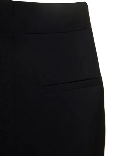 Stella Mccartney Black Flare Pants With Concealed Closure In Stretch Wool Woman