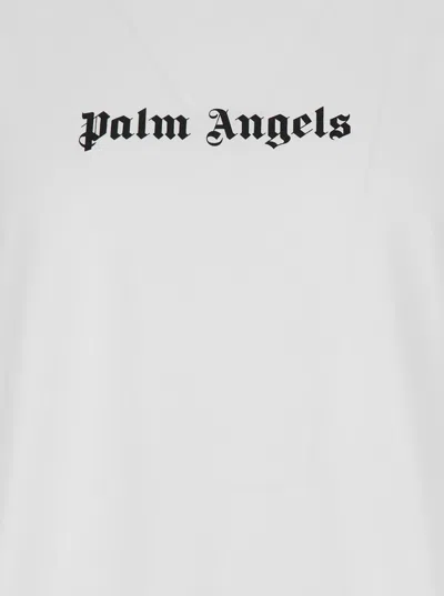 Palm Angels White Short-sleeved T-shirt With Monogram Pa Embroidery In White