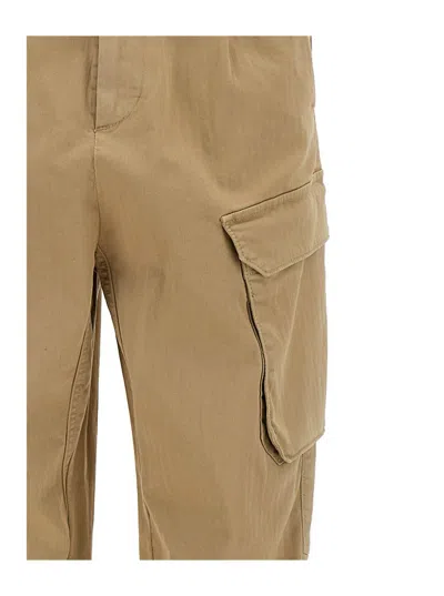 Semicouture Sand-colored Cargo Pants In Cotton Blend Woman In Brown