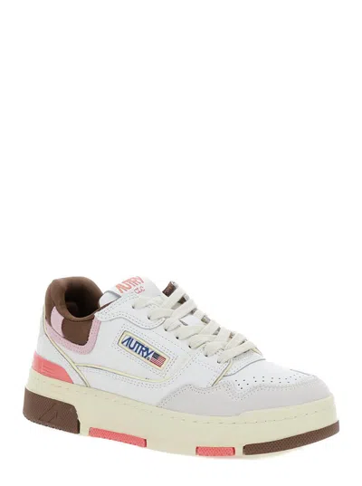 Autry Multicolor Low Top Sneakers With Logo Patch In Leather Woman