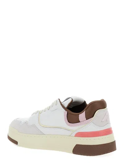 Autry Multicolor Low Top Sneakers With Logo Patch In Leather Woman