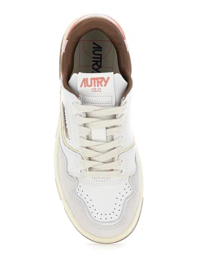 Autry Multicolor Low Top Sneakers With Logo Patch In Leather Woman