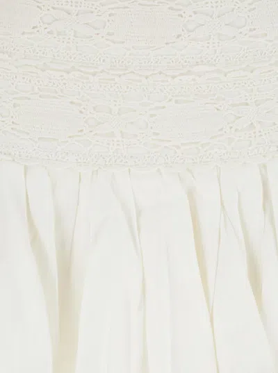 Isabel Marant Étoile 'violana'white Miniskirt With Pleated Details And Scallop Hem In Linen And Cotton Blend Woman