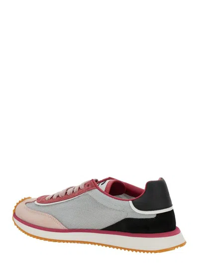 Dolce & Gabbana Cushion Sneakers With Rubber Sole And Leather Trim In Pink