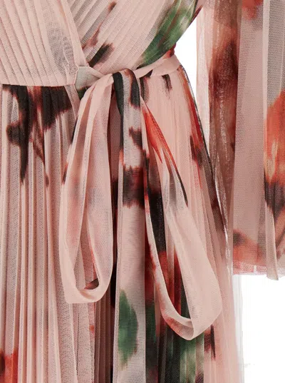 Philosophy Di Lorenzo Serafini Multicolor Long Dress With All-over Floral Print In Tech Fabric Woman