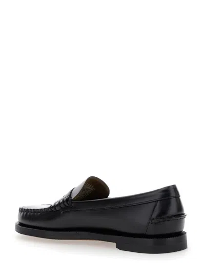 Sebago Black Pull-on Loafers In Leather Woman
