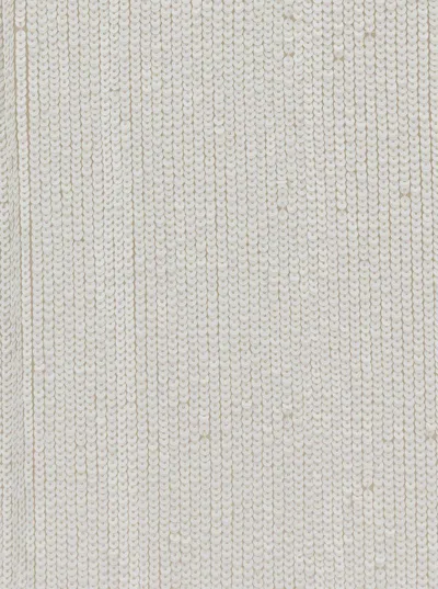 P.a.r.o.s.h Mini White Dress With All-over Paillettes In Viscose Woman