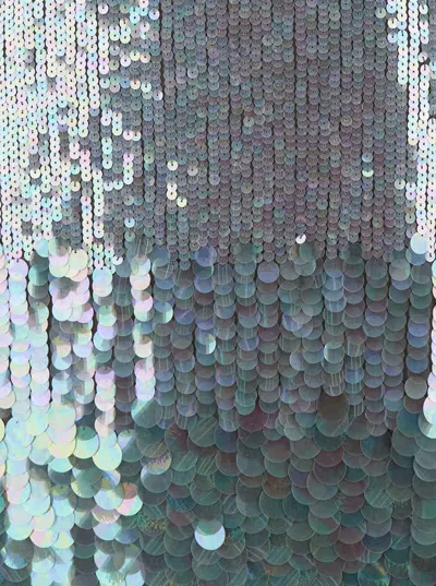 P.a.r.o.s.h Mini Grey Dress With All-over Multicolor Sequins In Stretch Polyamide Woman In Blue