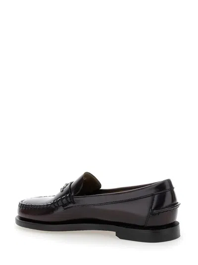 Sebago 'dan' Bordeaux Loafers With Stud Embellishment On The Front In Patent Leather Woman