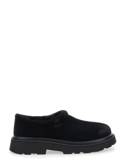 Ugg Mens Tasman Lug Suede And Shearling Slippers Blac