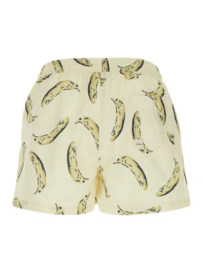Jacquemus Le Maillot Puntini Yellow Swimsuit With Elastic Waist And All-over Print In Tech Fabric Man