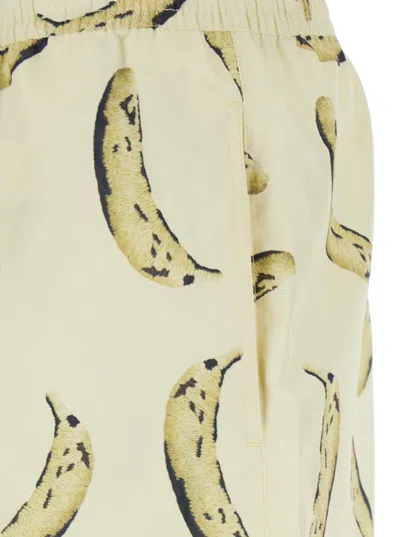 Jacquemus Le Maillot Puntini Yellow Swimsuit With Elastic Waist And All-over Print In Tech Fabric Man