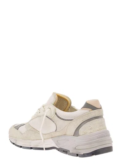 Golden Goose White Low-top Sneakers With Suede Inserts And Side Star In Leather Man