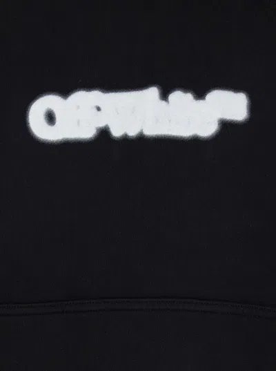 Off-white Off White Black Drawstring Hooded Sweatshirt In Black