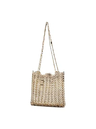 Rabanne '1969' Gold-colored Shoulder Bag With Brass Discs Woman