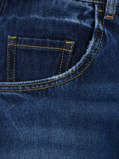 Icon Denim 'poppy' Blue Jeans With Medium Rise And Logo Patch On The Rear In Denim Woman