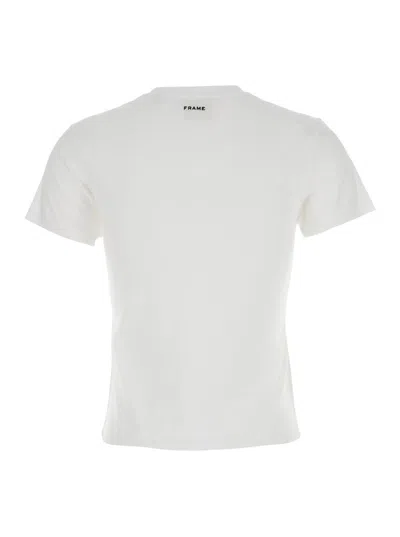 Frame X Ritz Paris White T-shirt With Ritz Paris Logo On The Front In Cotton Woman In White