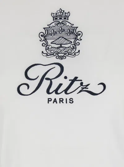 Frame X Ritz Paris White T-shirt With Ritz Paris Logo On The Front In Cotton Woman In White