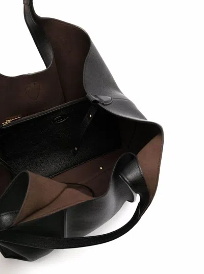 Tod's Black Tote Bag With T Timeless Charm In Leather Woman