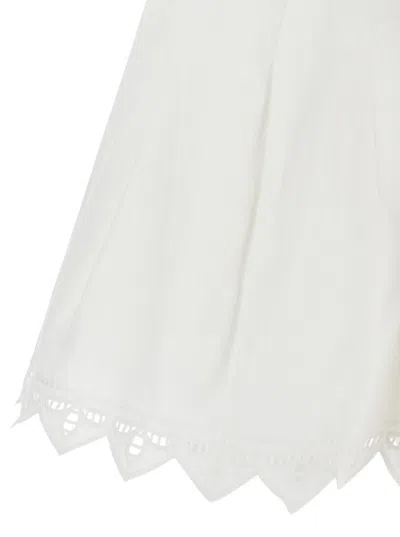 Scarlett Poppies White Shorts With Trimmed Edges In Techno Fabric Woman