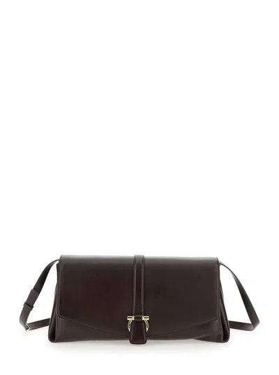 Ferragamo Bordeaux Crossbody Bag With Gancini Buckle Detail In Leather Woman