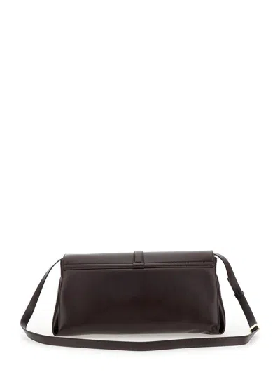 Ferragamo Bordeaux Crossbody Bag With Gancini Buckle Detail In Leather Woman