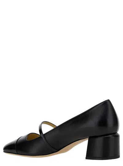 Jimmy Choo 'elisa 45' Black Pumps With Pearl Detail In Patent Leather Woman