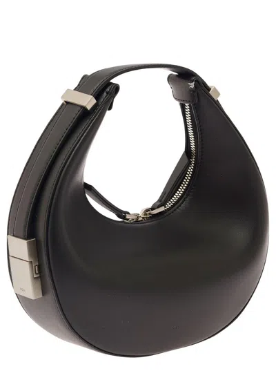 Osoi 'mini Toni' Black Handbag With Engraved Logo In Leather Woman