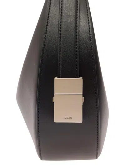 Osoi 'mini Toni' Black Handbag With Engraved Logo In Leather Woman